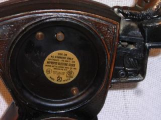 Vintage United Metal Goods Hansom Cab Animated Motion Horse Clock w