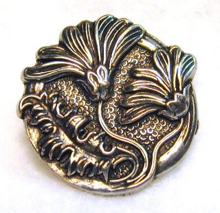 Art Nouveau Daisy Flower Button Antique Silver FREE US SHIPPING 13/16