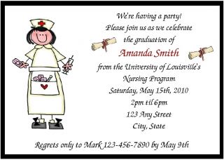 Personalized Nurse Graduation Party Invitations