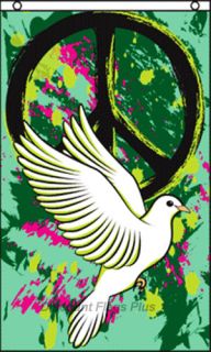Peace Graffiti Dove New Penant Hippie Symbol 3x5 Polyester Sign Banner