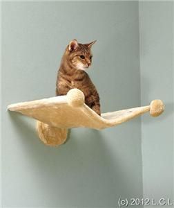 Plush Cat Kitten Elevated Comfortable Perch Hammock Style Wall Bed