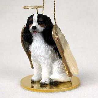 Cavalier King Charles Spaniel Tri Color Dog ANGEL Tiny Ornament