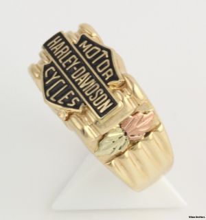 Harley Davidson Motorcycles Two Toned Ring 10K Solid Yellow Rose Gold