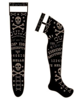 Too Fast Garter Thigh High Socks Ouija Board Gothic Psychobilly Punk
