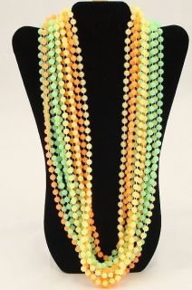 60 Glow in The Dark Mardi Gras Bead Party Necklaces Lot