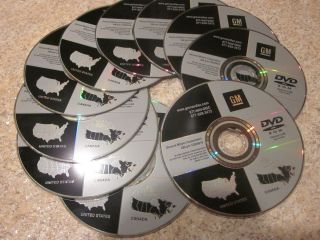 Lot of 10 GM Navigation Map Discs DVD 15934919 Used