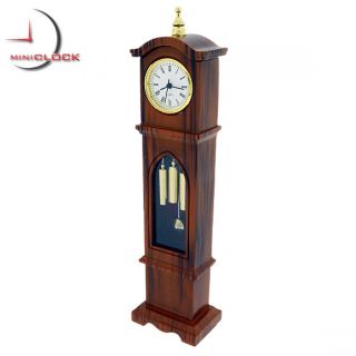 Mini Clocks Miniature Deluxe Grandfather Clock Brown