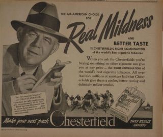 Grantland Rice in 1939 Chesterfield Cigarette Ad