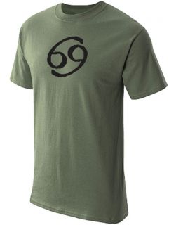  Zodiac Astrological Sign T Shirt Graphic Tee Olive Green L