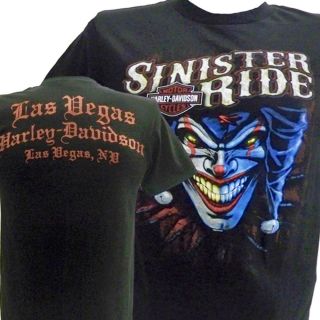 HARLEY DAVIDSON Las Vegas SINISTER RIDE w/ EvIL JESTER T Shirt 2XL XXL
