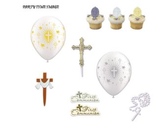 Cross Cupcake Rings Pics Cross Balloons in Silver Gold Cake Cross or