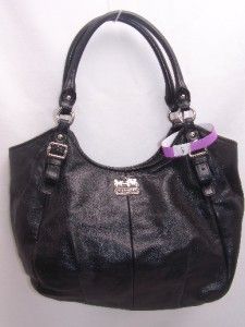 Coach Black Madison Leather Abigail Should Handbag 18612 $398 542