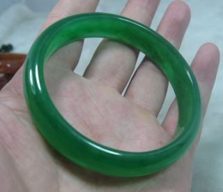 Nature Beautiful Green Jade Jadeite Bracelet Bangle 69mm