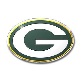 Green Bay Packers 3D Color Chrome Auto Emblem Home Decal NFL Football