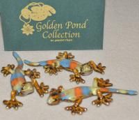 Golden Pond Collection Gecko Ceramic Multi Colored Wall Hanging Set 3