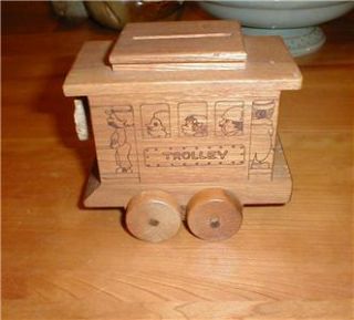 Toystalgia Wood Piggy Trolley Bank Golden Valley MN