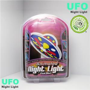 Energy Saving Night Light Baby Kids UFO Green See Video