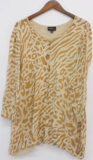 Elisabeth Hasselbeck for Dialogue Sz 3X Cardigan Sweater Beige New