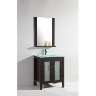 Legion Furniture 27.5 Single Bathroom Vanity Set with Mirror in Dark