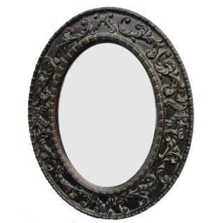 Uttermost Tivona Oval Beveled Mirror in Dark Chestnut
