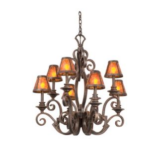 Kalco Ibiza 8 Light Chandelier with Mica Shade   4261AC /S205
