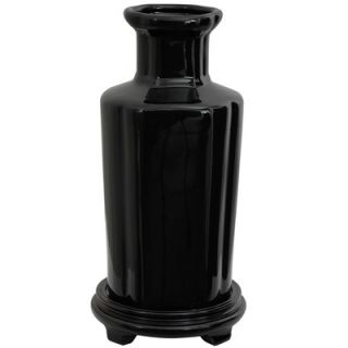 Oriental Furniture 12 Vase in Black   BW VASE2 BLK