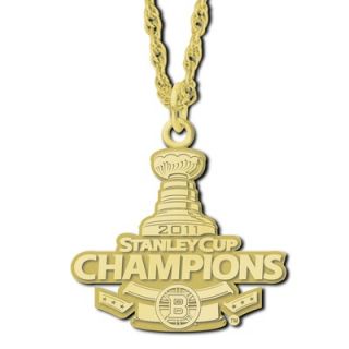 LogoArt® NHL Boston Bruins Stanley Cup Champions Pendant in 10K Gold