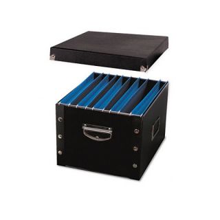  File Box, Letter/Lgl, Fiberboard/Steel, 15 x 12 3/8 x 9 3/4, Black