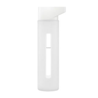 Takeya 16 Oz Modern Glass Water Bottle with White Lid and Jacket in