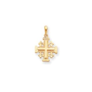Jewelryweb 14k Jerusalem Cross Pendant   QTP58253NC