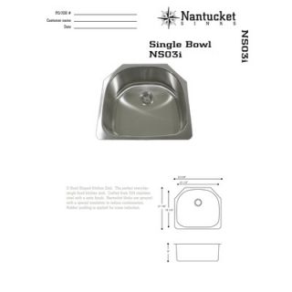 Nantucket Sinks 18 Gauge Stainless Steel D Shape Undermount Kitchen