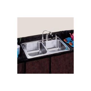 Elkay Gourmet 33 x 22 Stainless Steel Double Bowl Kitchen Sink Set