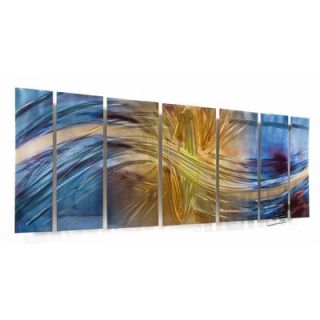  by Ash Carl Metal Wall Art in Blue and Yellow   23.5 x 60