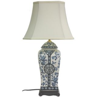 Oriental Furniture 26 Inch Blue and White Vase Lamp   LMP JCO X2890