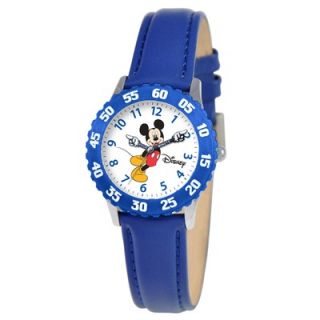 Disney Kids Mickey Stainless Steel Time Teacher Watch in Blue