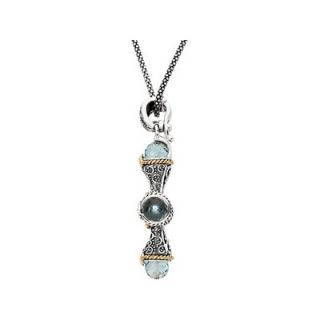 Jewelryweb Sterling Silver Gnuine Sky Blue Topaz Cross Necklace 46
