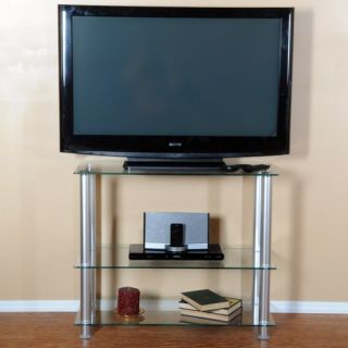 Extra Tall Glass and Aluminum 35 TV Stand