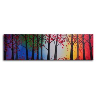  Hand Painted Trees Hold Hands Canvas Wall Art   12 x 40