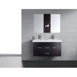 Virtu Opal Double 47.2 Bathroom Vanity Set in Espresso