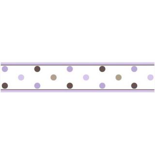 Sweet Jojo Designs Purple and Chocolate Mod Dots Wall Paper Border
