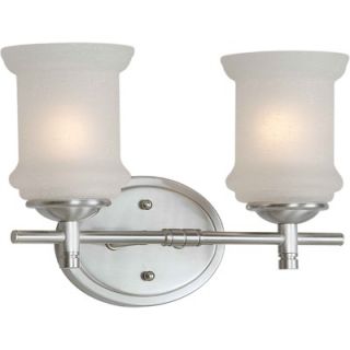  Vanity Light with White Linen Shade in Brushed Nickel   5180 02 55