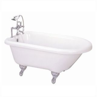 Elizabethan Classics 54 Roll Top Acrylic Clawfoot Bath Tub with Rim