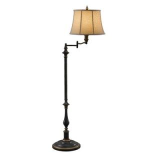 Feiss Maddalyn One Light Swing Arm Floor Lamp in Antique Brown