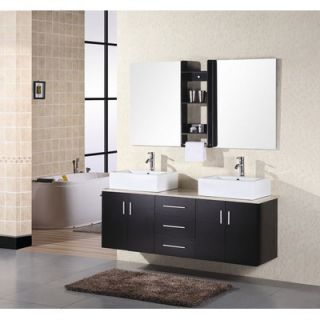 Design Element Ava 61 Double Sink Vanity Set in Espresso