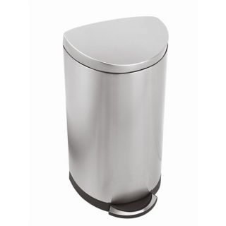 Honey Can Do 12 Liter Oval Stainless Steel Step Trash Can