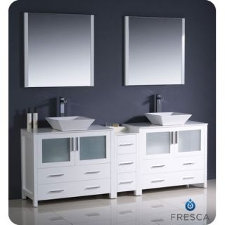 Fresca Torino 84 Modern Double Sink Bathroom Vanity with Side Cabinet