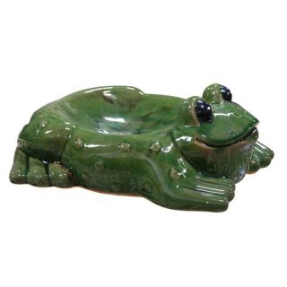 Alpine Ceramic Frog Birdbath/Feeder   TOM110