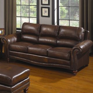  Schneider Furniture Leather Sofa   L800 82 Bark / L800 82 Carmel