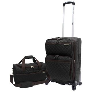 Traveler 2 Piece Quilted Carry On Expandable Spinner Upright and
