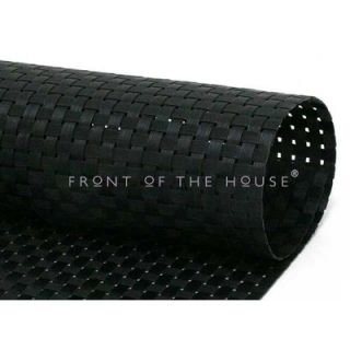 Front Of The House 16x12 Large Basketweave Mat, Black (Set of 6